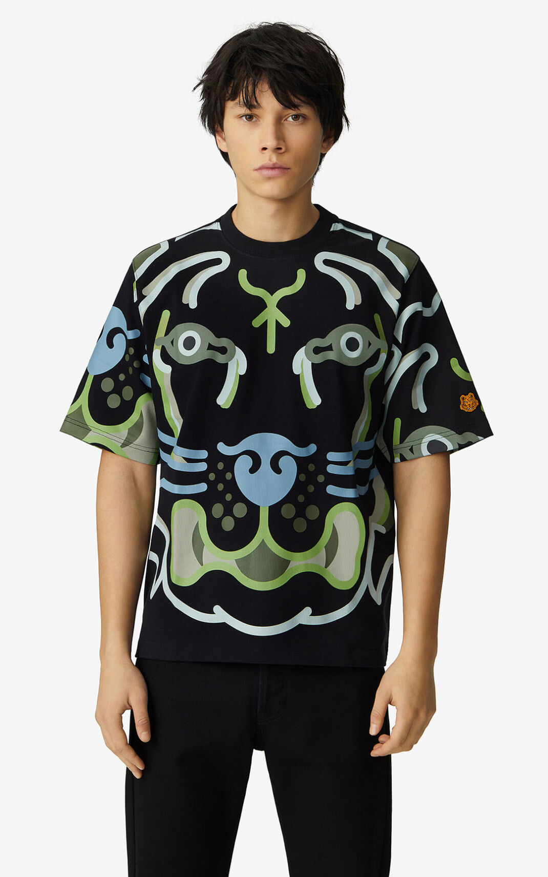 Camiseta Kenzo K Tiger loose Masculino - Pretas | 371SJHAEW